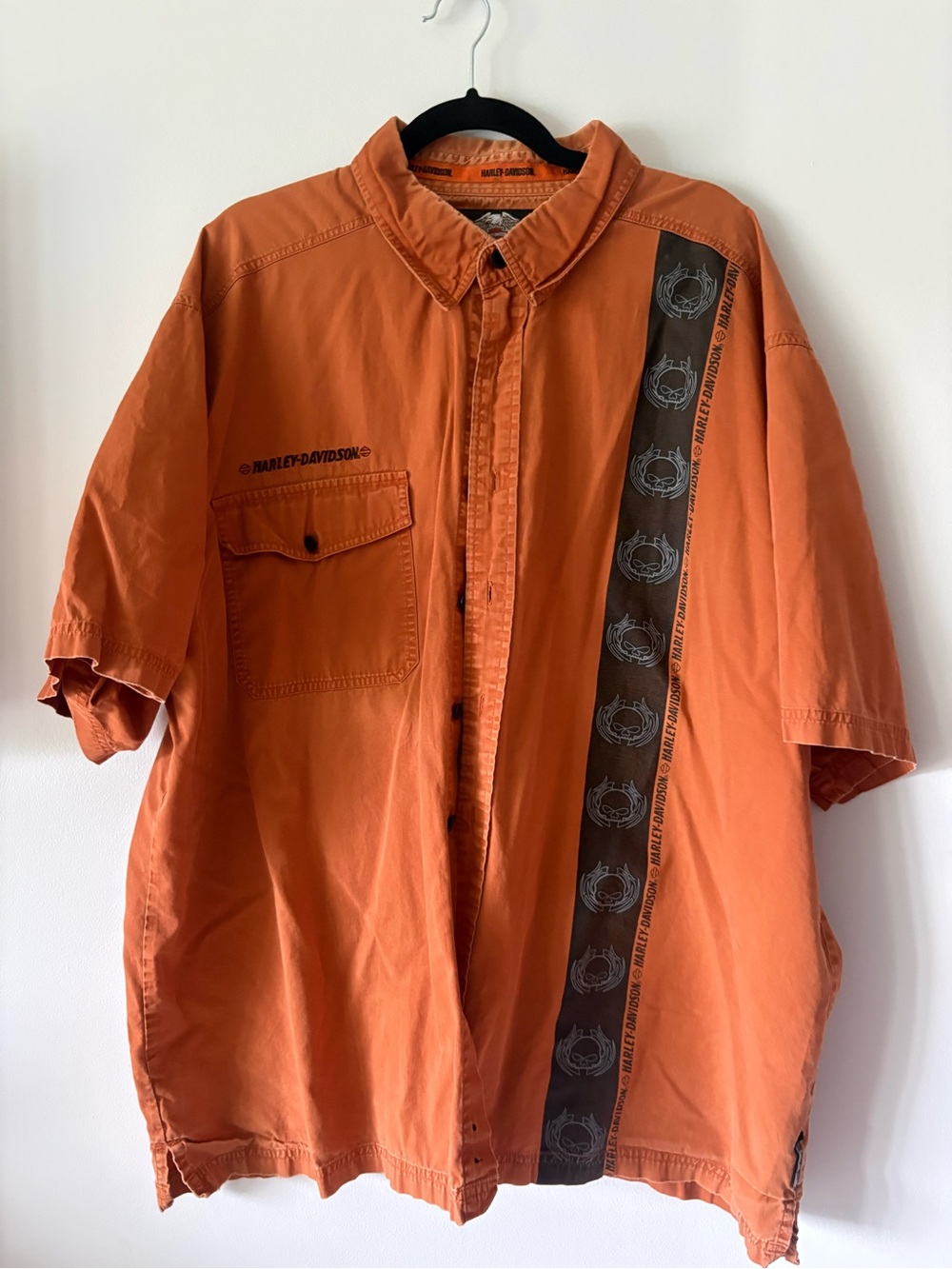 Harley-Davidson Orange Button-Up Shirt